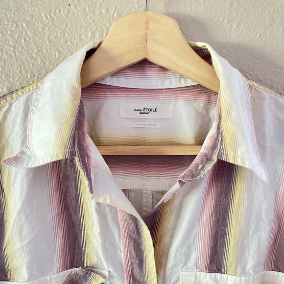 Isabel Marant Etoile Jady Striped Collared Shirt Dress - Picture 8 of 13